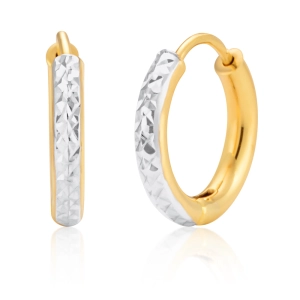 9ct Diamond Cut 11mm Hoop Earrings
