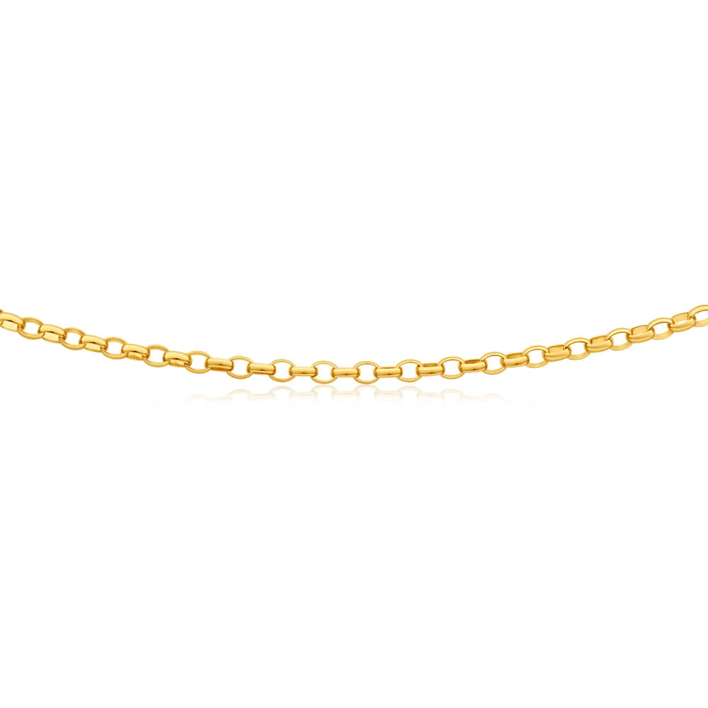 9ct Elegant Yellow Solid Gold Belcher Chain