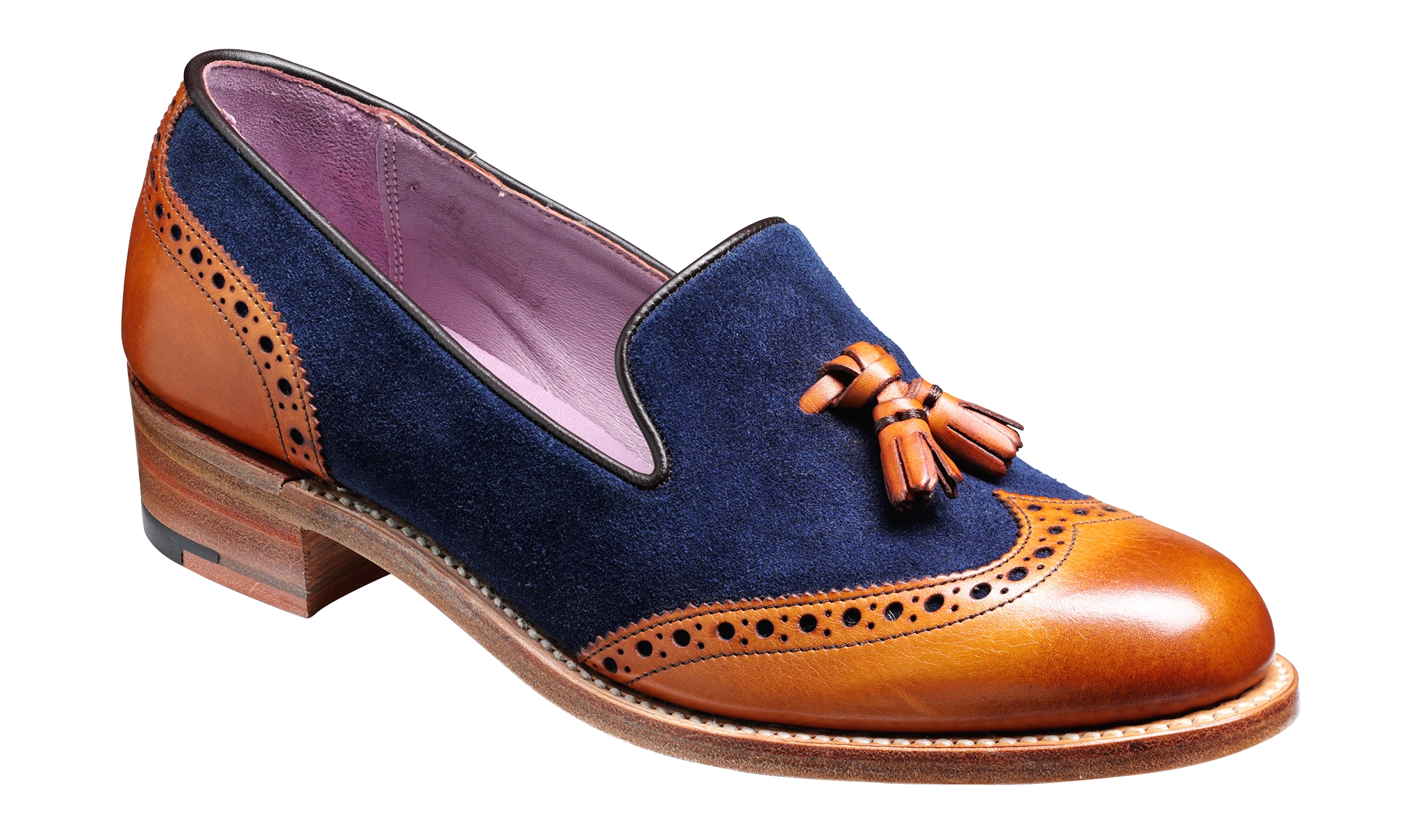 Amber - Cedar Calf / Blue Suede