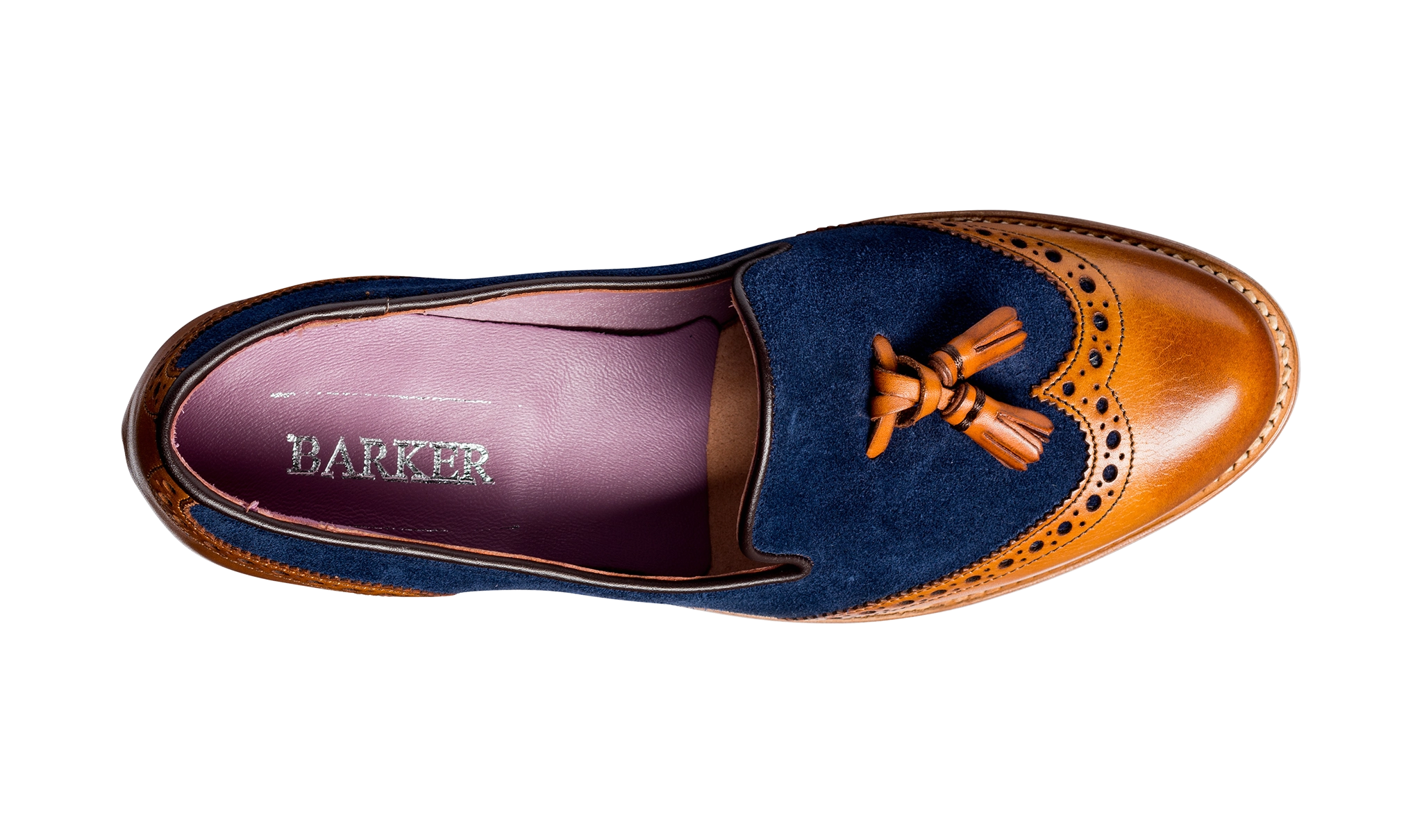 Amber - Cedar Calf / Blue Suede