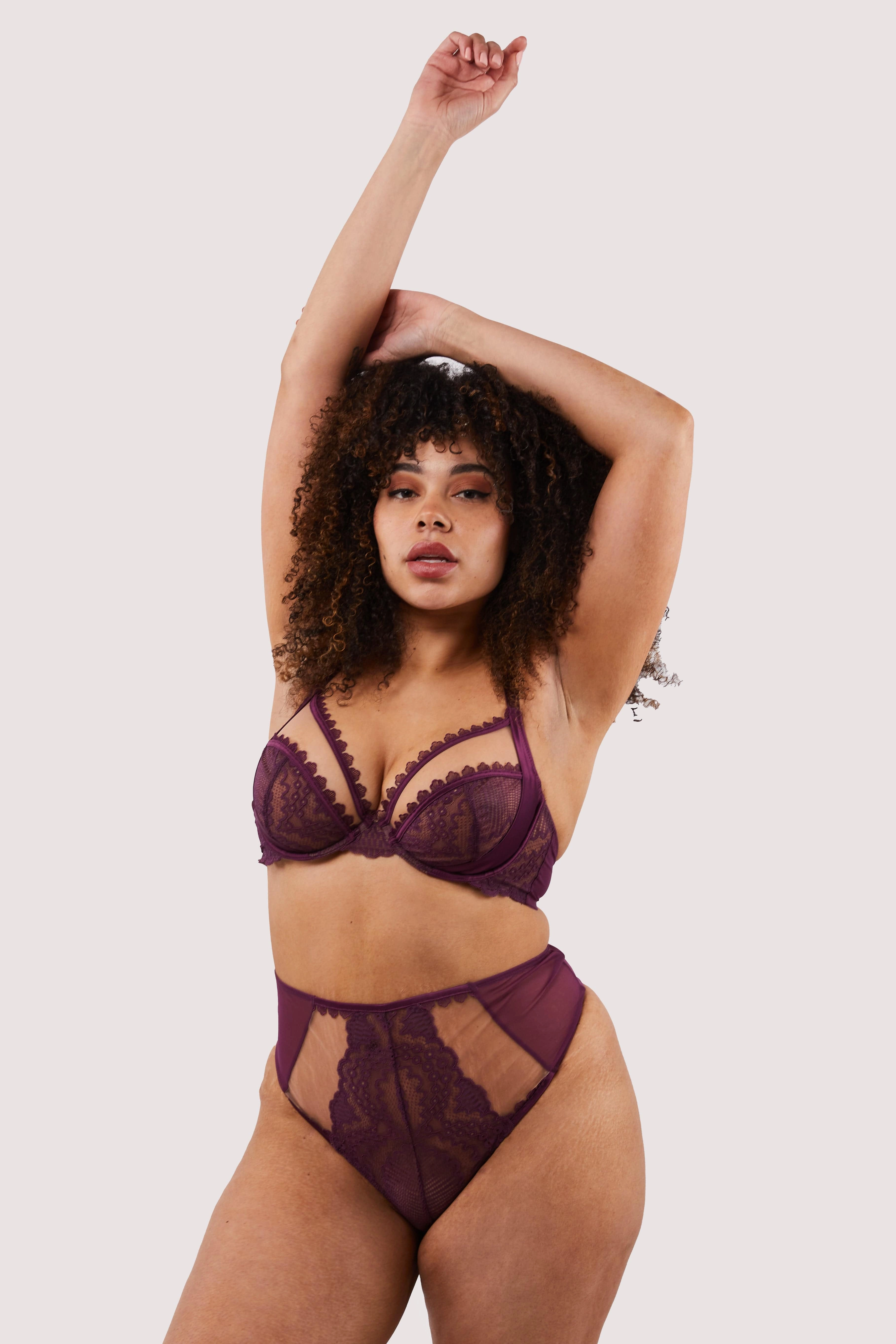 Astrid Merlot Lace And Trim Bra