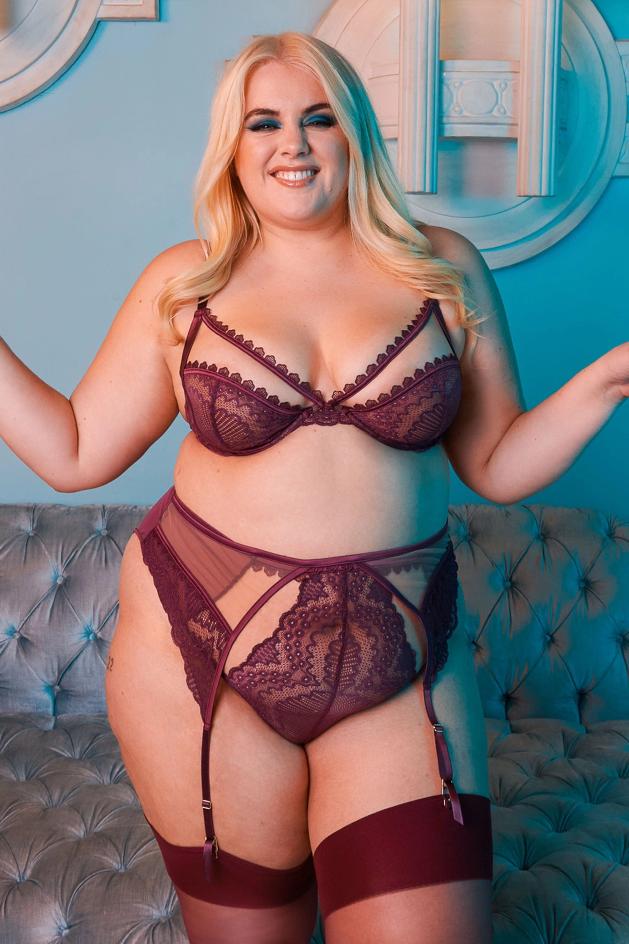 Astrid Merlot Lace And Trim Bra