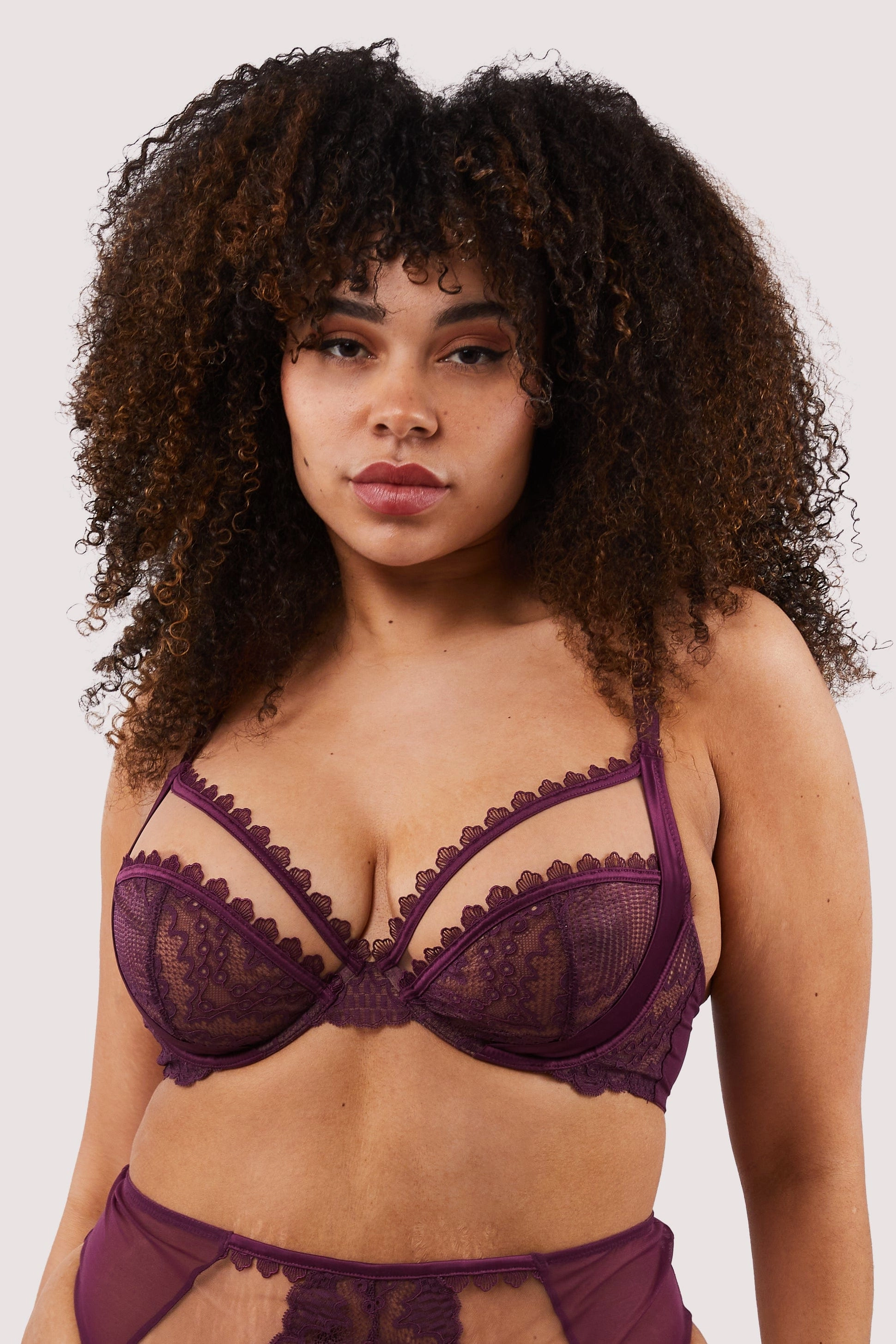 Astrid Merlot Lace And Trim Bra