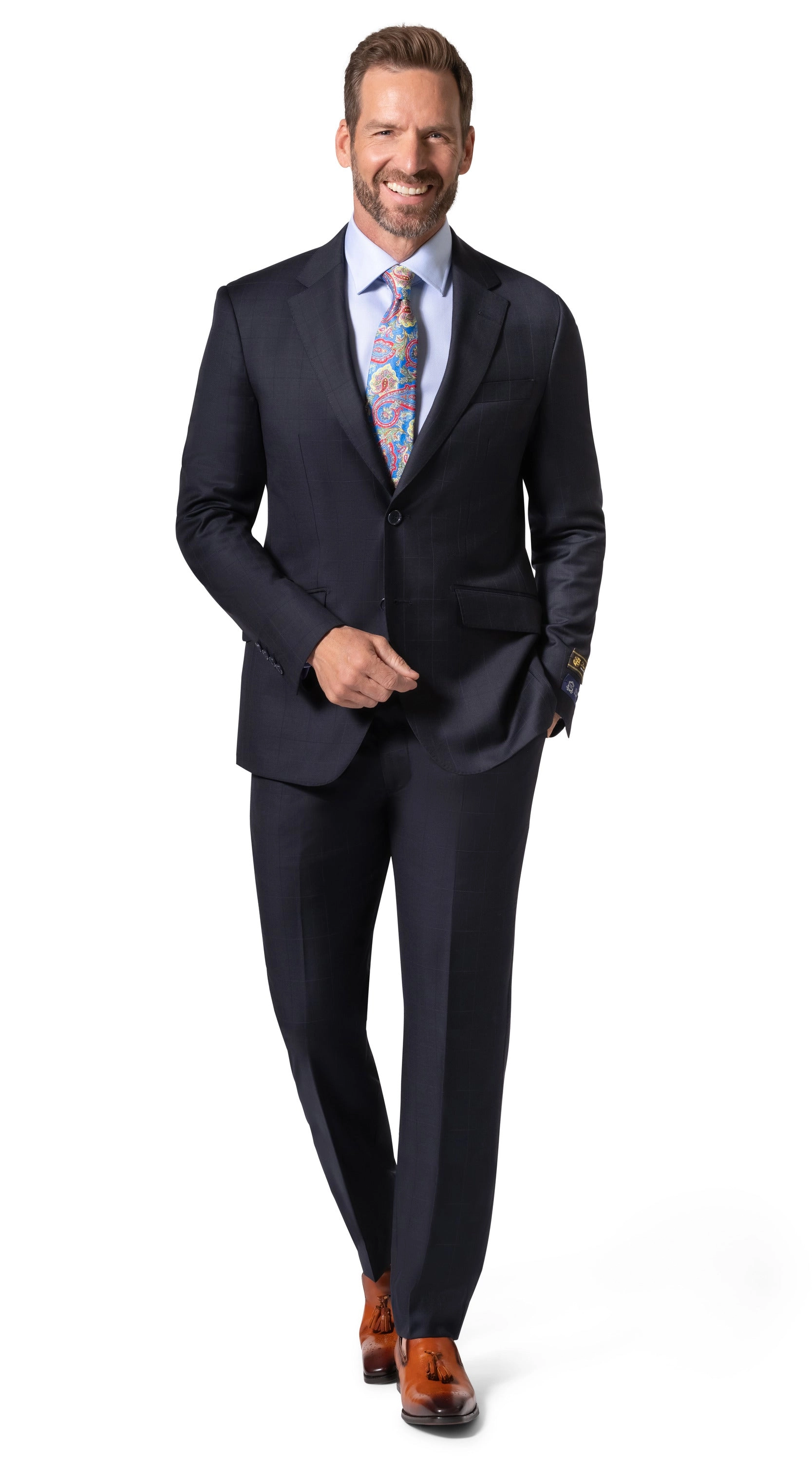 Bergamo Elegant - Faille Wool Solid Suit 10015.200 Modern Fit - Navy