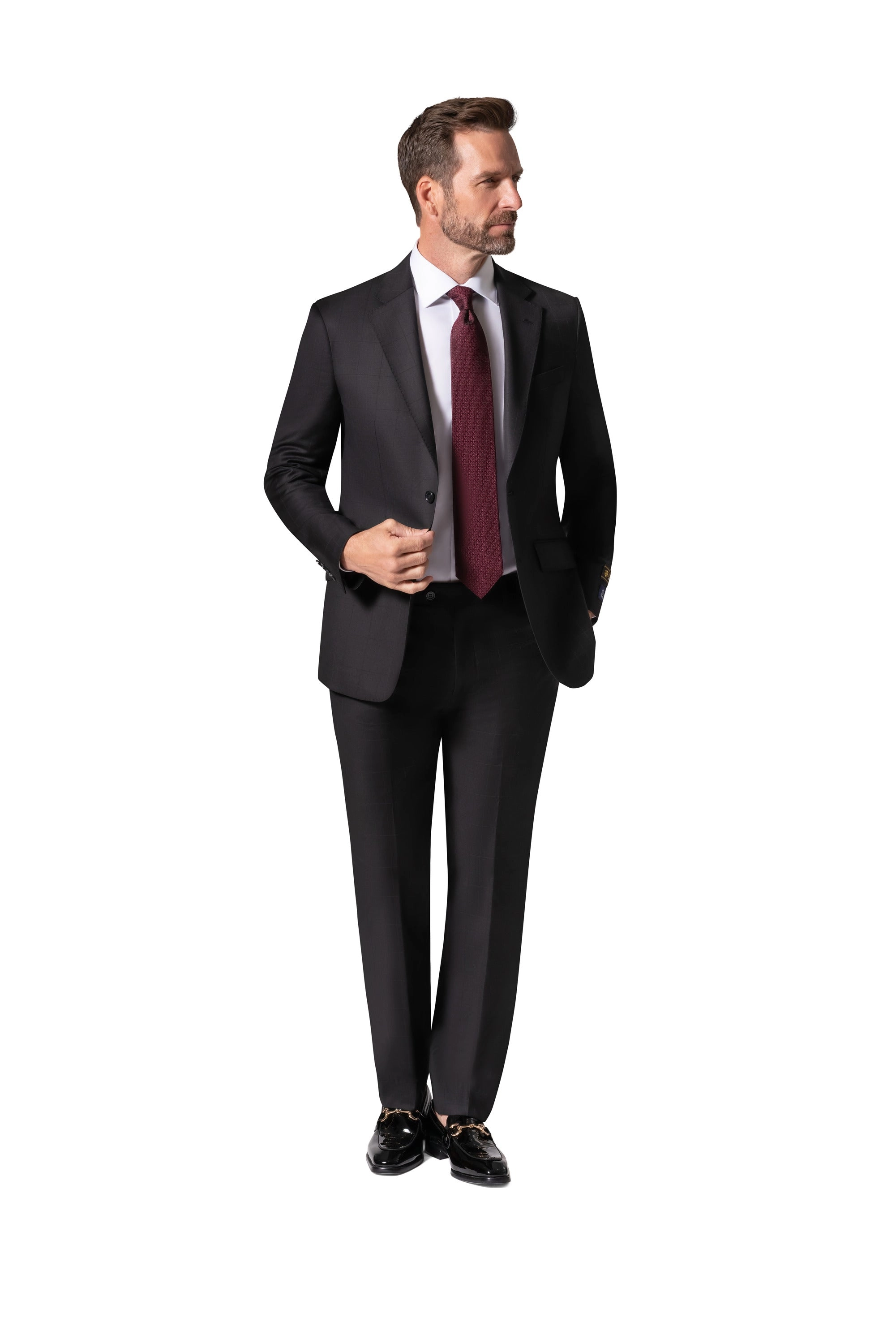 Bergamo Elegant - Faille Wool Solid Suit 10015.200 Slim Fit - Black