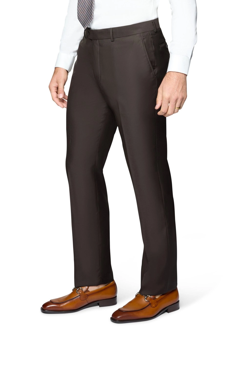 Bergamo Elegant Modern Fit Pants - Brown