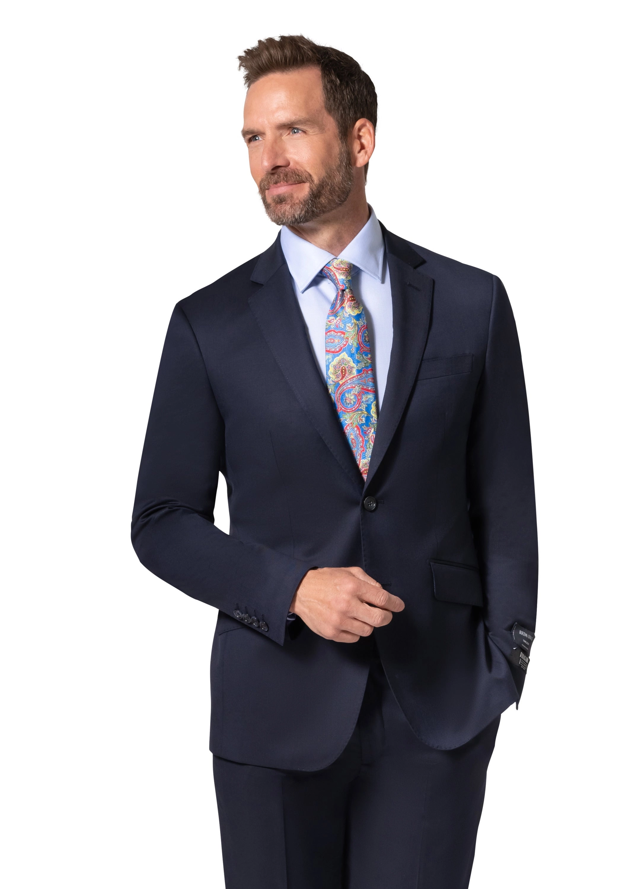 Bergamo Elegant - Reda | Slim Fit 2-Piece Solid Suit - Navy