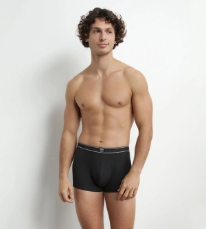 Boxer homme en coton modal côtelé Noir Dim Elegant