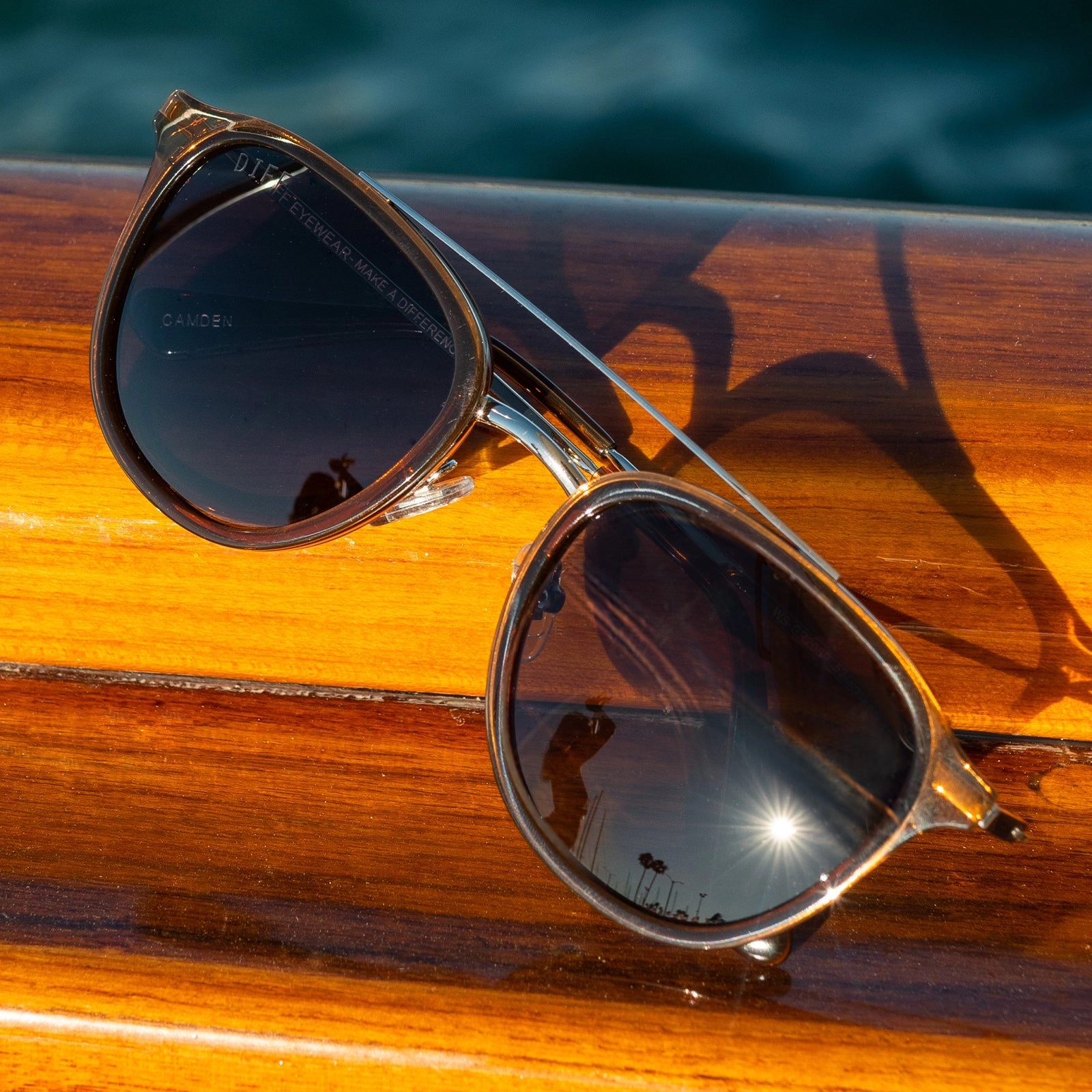 CAMDEN - WHISKEY   GREY POLARIZED SUNGLASSES