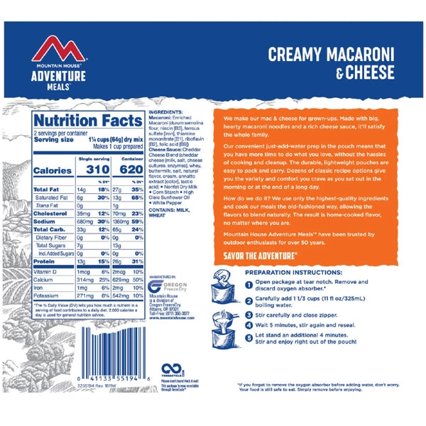 Creamy Macaroni & Cheese (2 Servings)