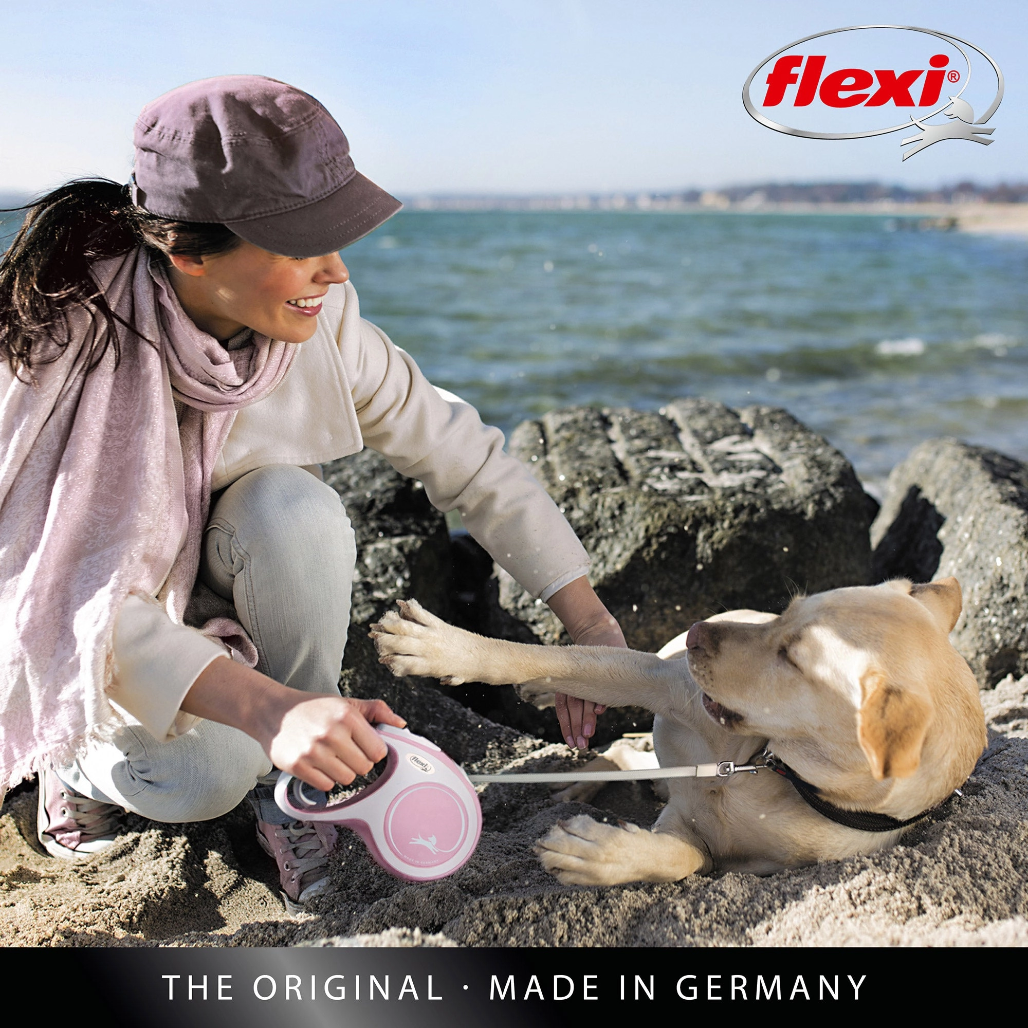 Flexi Comfort 16ft Tape Dog and Cat Leash in Black Grey Small up to 33lbs