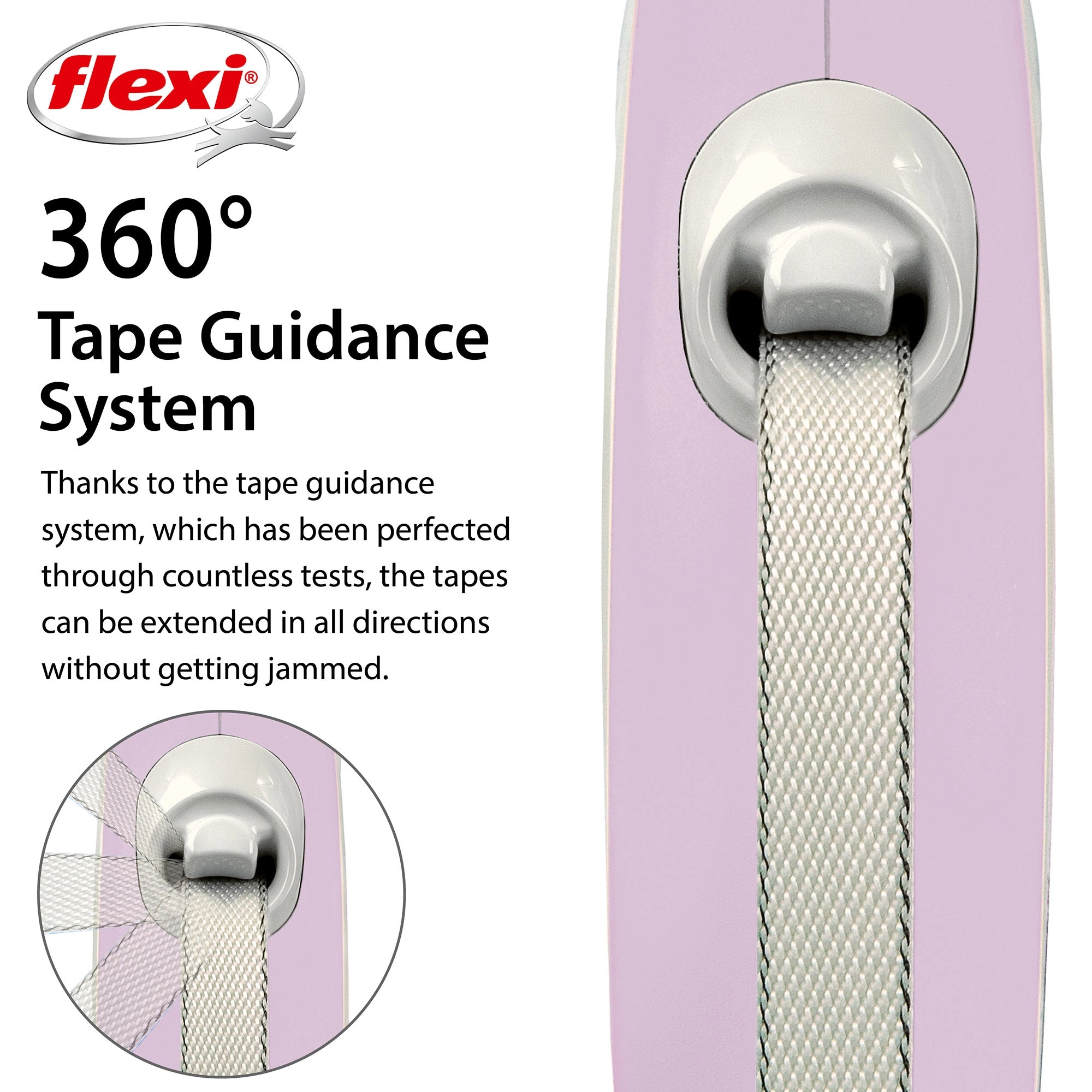 Flexi Comfort 16ft Tape Dog and Cat Leash in Rose Small up to 33lbs