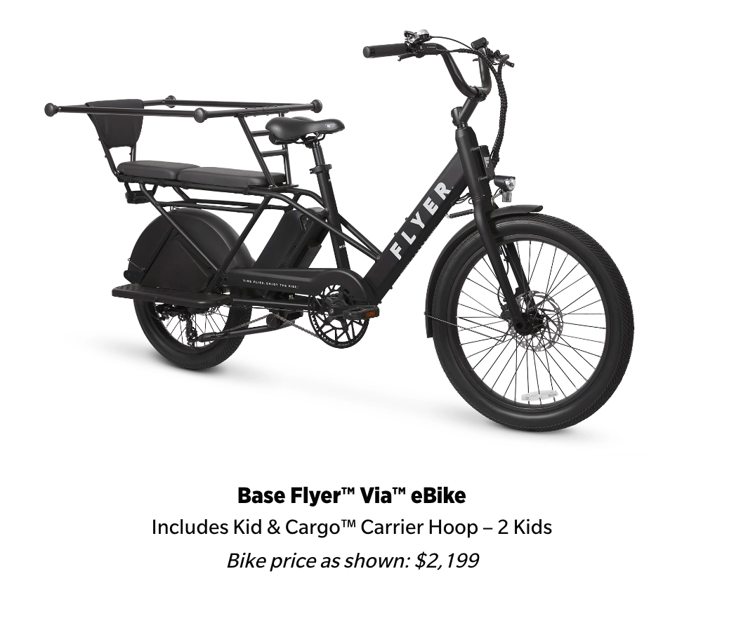 Flyer Via Family Cargo Step Thru Electric Bike