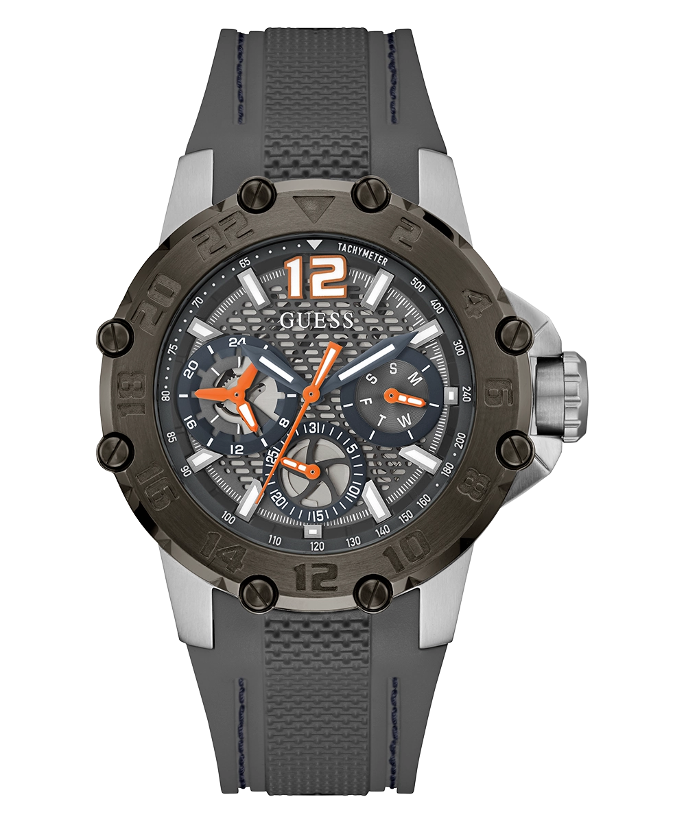 GUESS Mens Grey 2-Tone Multi-function Watch
