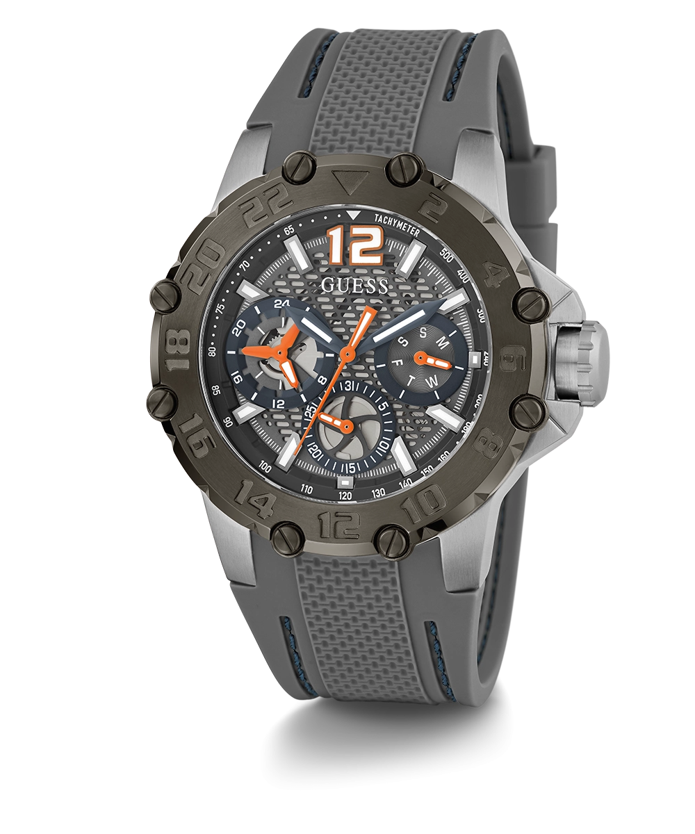 GUESS Mens Grey 2-Tone Multi-function Watch