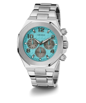 GUESS Mens Silver Tone Multi-function Watch
