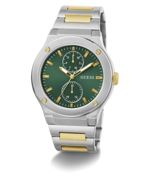 GUESS Mens Silver Tone Multi-function Watch