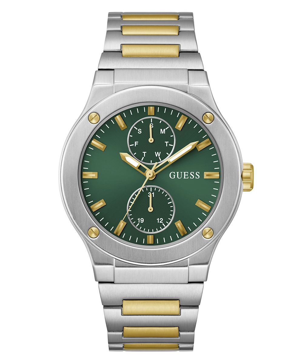 GUESS Mens Silver Tone Multi-function Watch