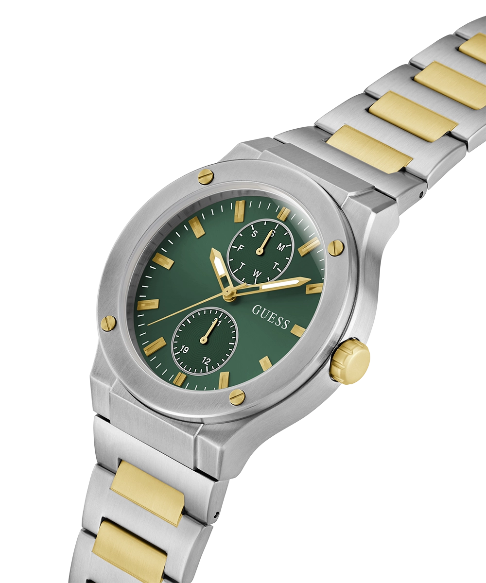 GUESS Mens Silver Tone Multi-function Watch