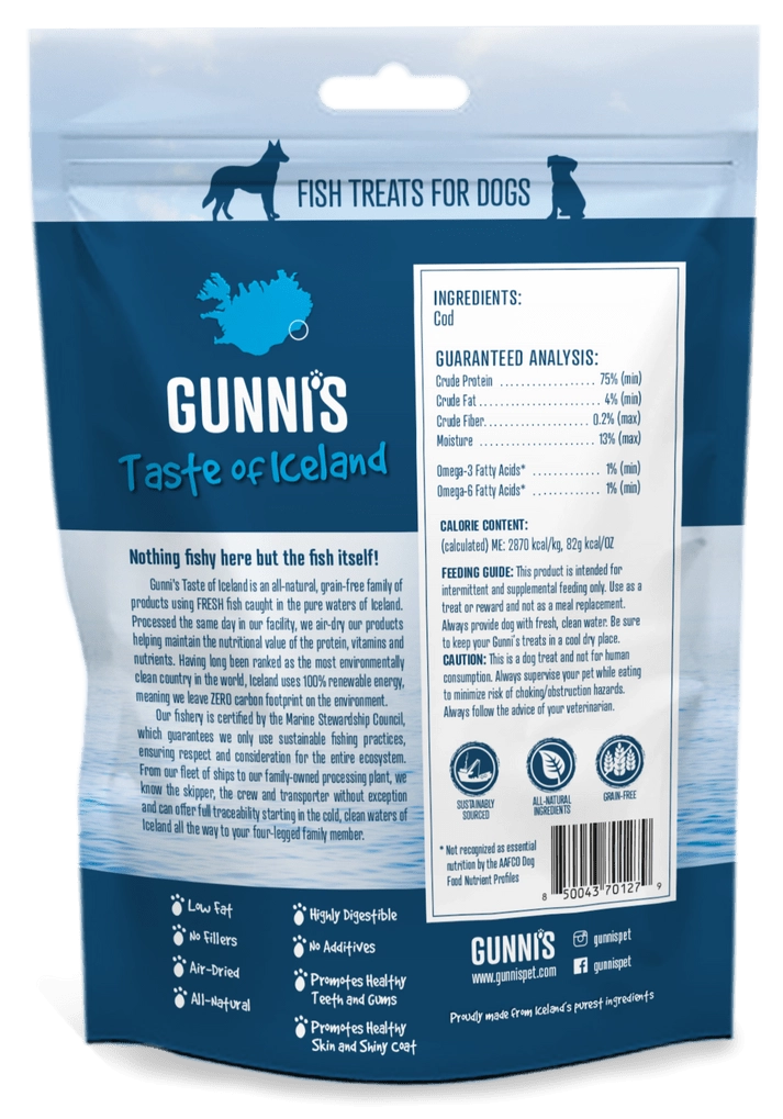 Gunni's Cod Skin Shorties Treats for Dogs