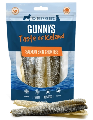 Gunni's Salmon Skin Shorties Treats for Dogs
