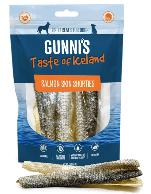 Gunni's Salmon Skin Shorties Treats for Dogs