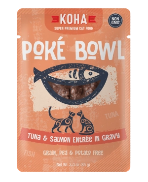 Koha Poké Bowl Tuna & Salmon Entrée in Gravy Wet Cat Food Pouch