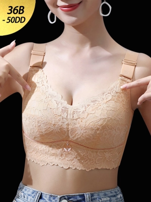 Lace Design Lightweight Wire-Free Minimizer Bra