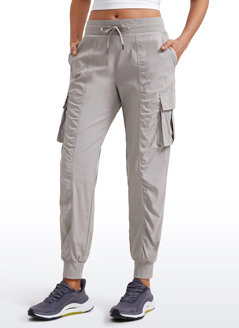 Lightweight Mid Rise Joggers with Pockets 28.5'' - Ruched