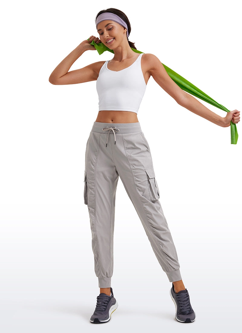 Lightweight Mid Rise Joggers with Pockets 28.5'' - Ruched