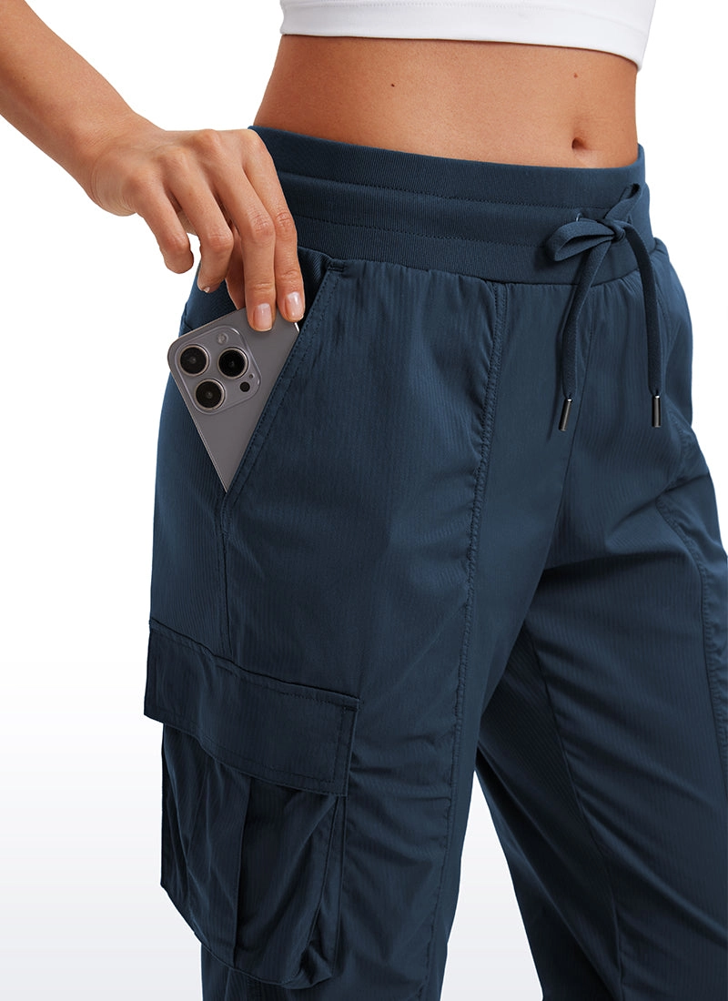 Lightweight Mid Rise Joggers with Pockets 28.5'' - Ruched