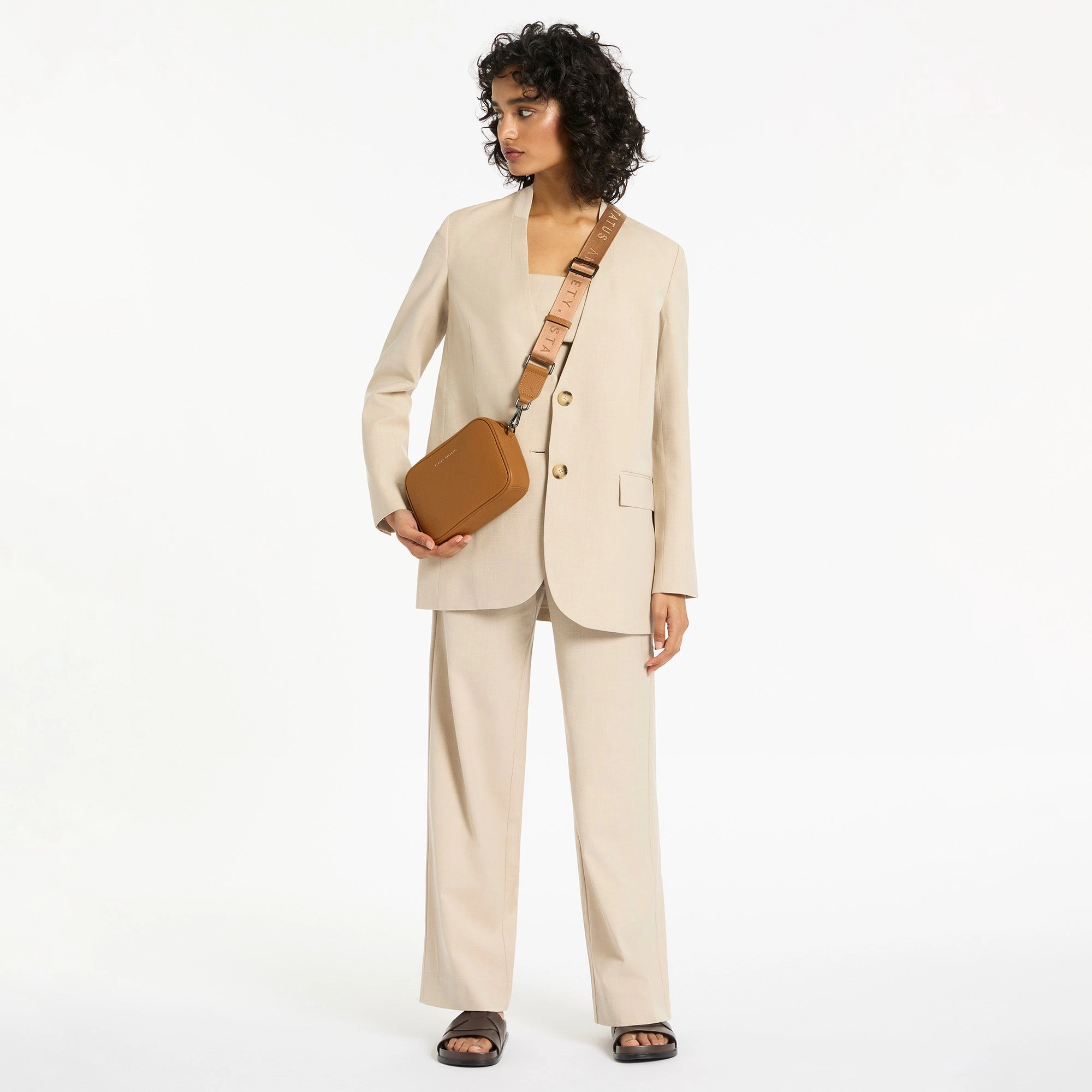 Plunder Bag With Webbed Strap - Camel