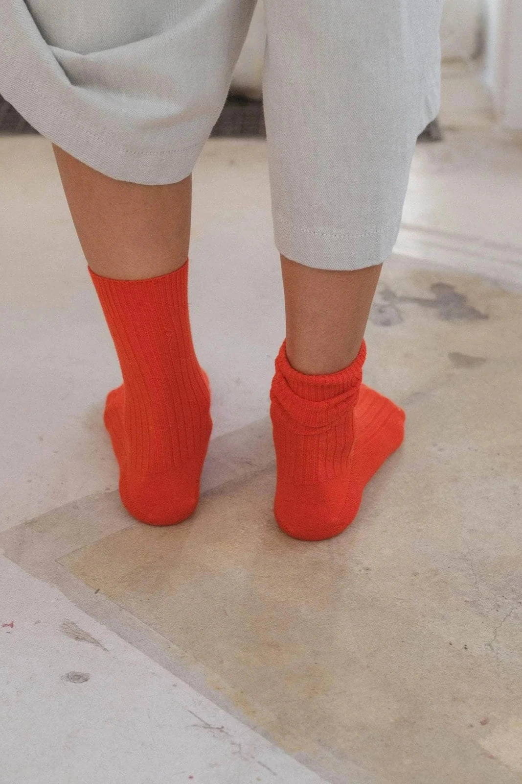Rib Ankle Socks - Bill Red