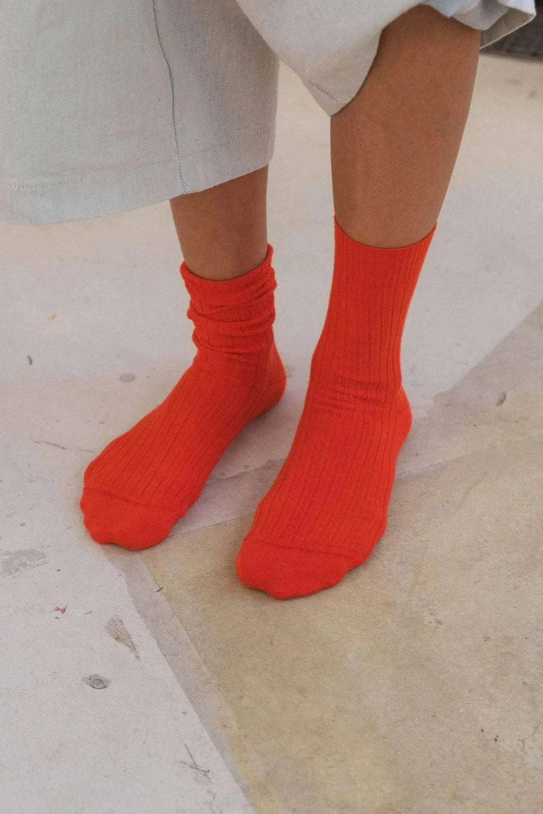 Rib Ankle Socks - Bill Red