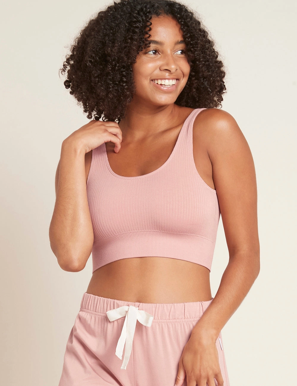 Ribbed Seamfree Crop - Dusty Pink