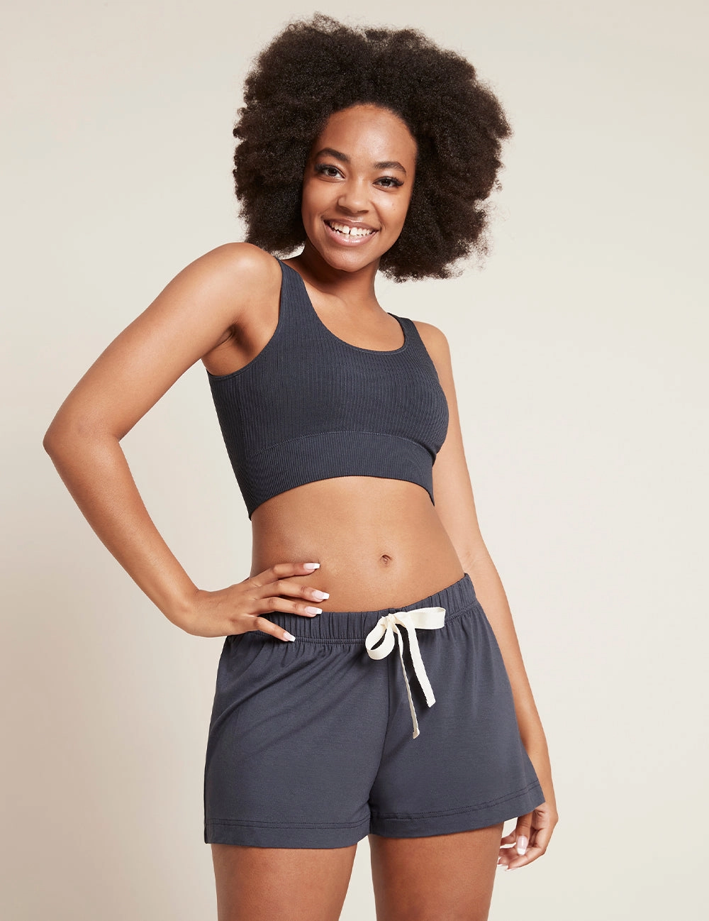 Ribbed Seamfree Crop - Storm