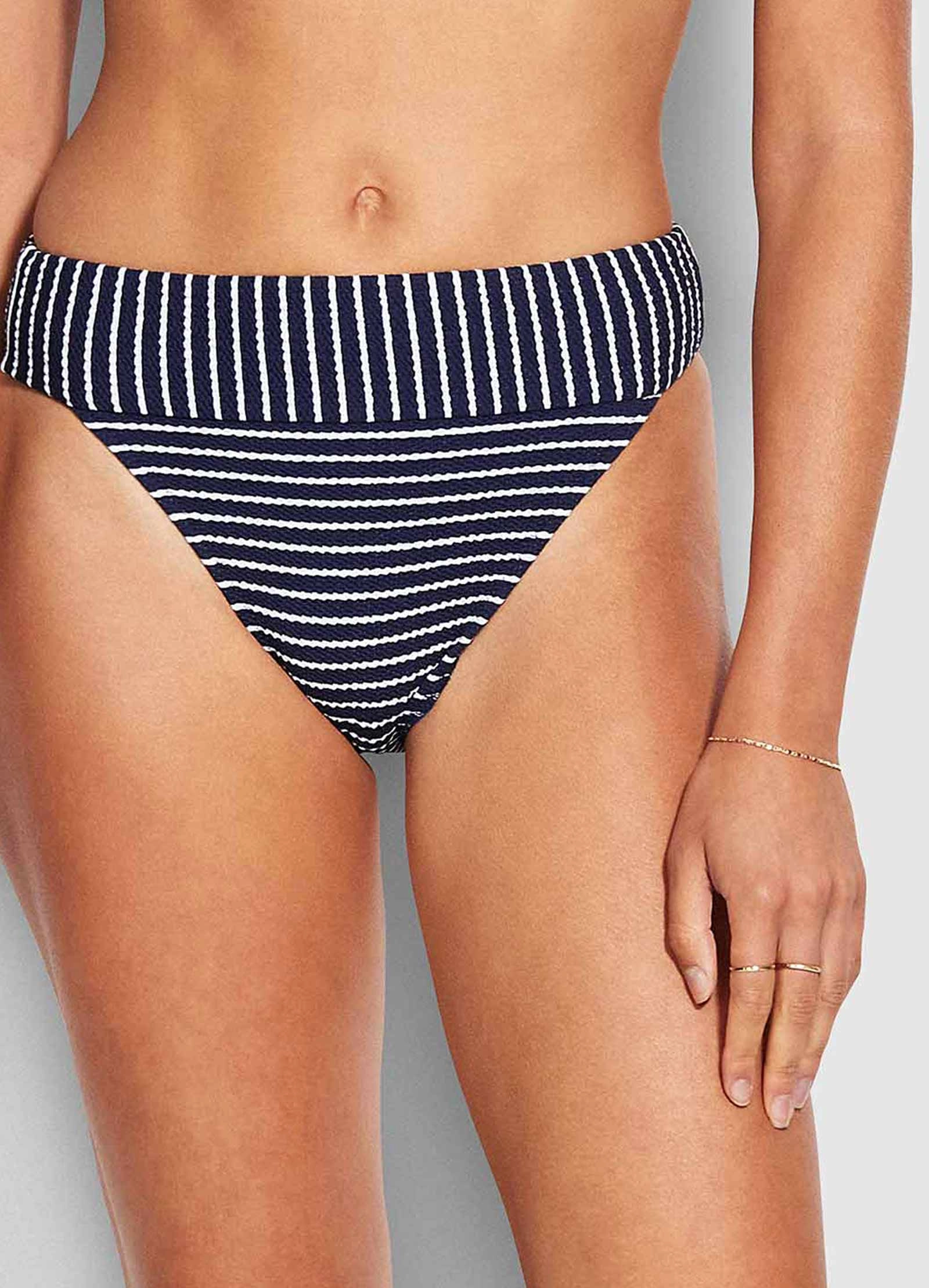 Seaside Stripe Banded Hi Rise Pant - True Navy