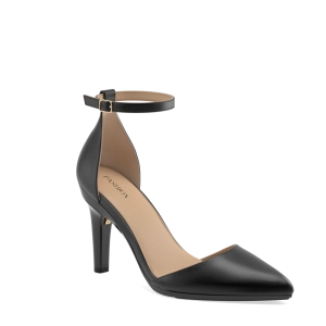 The D'Orsay Coal Satin   Stiletto Heel Kit 4 Coal - FINAL SALE