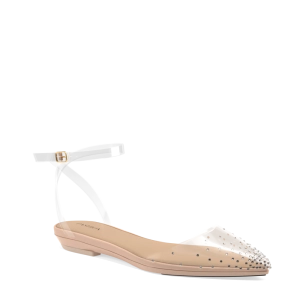 The D'Orsay - Sand Transparent Rhinestone Flat - FINAL SALE