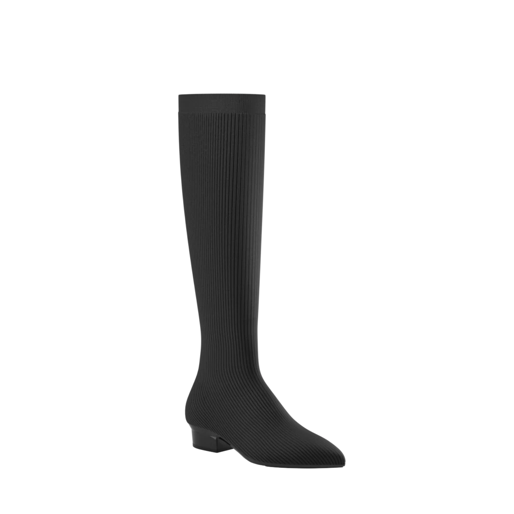 The Knee High Boot Coal Knit   Stiletto Heel Kit 4 Coal - FINAL SALE