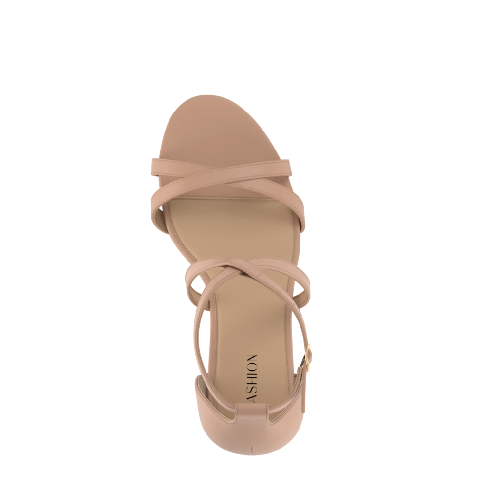 The Sandy - Latte Leather Flat