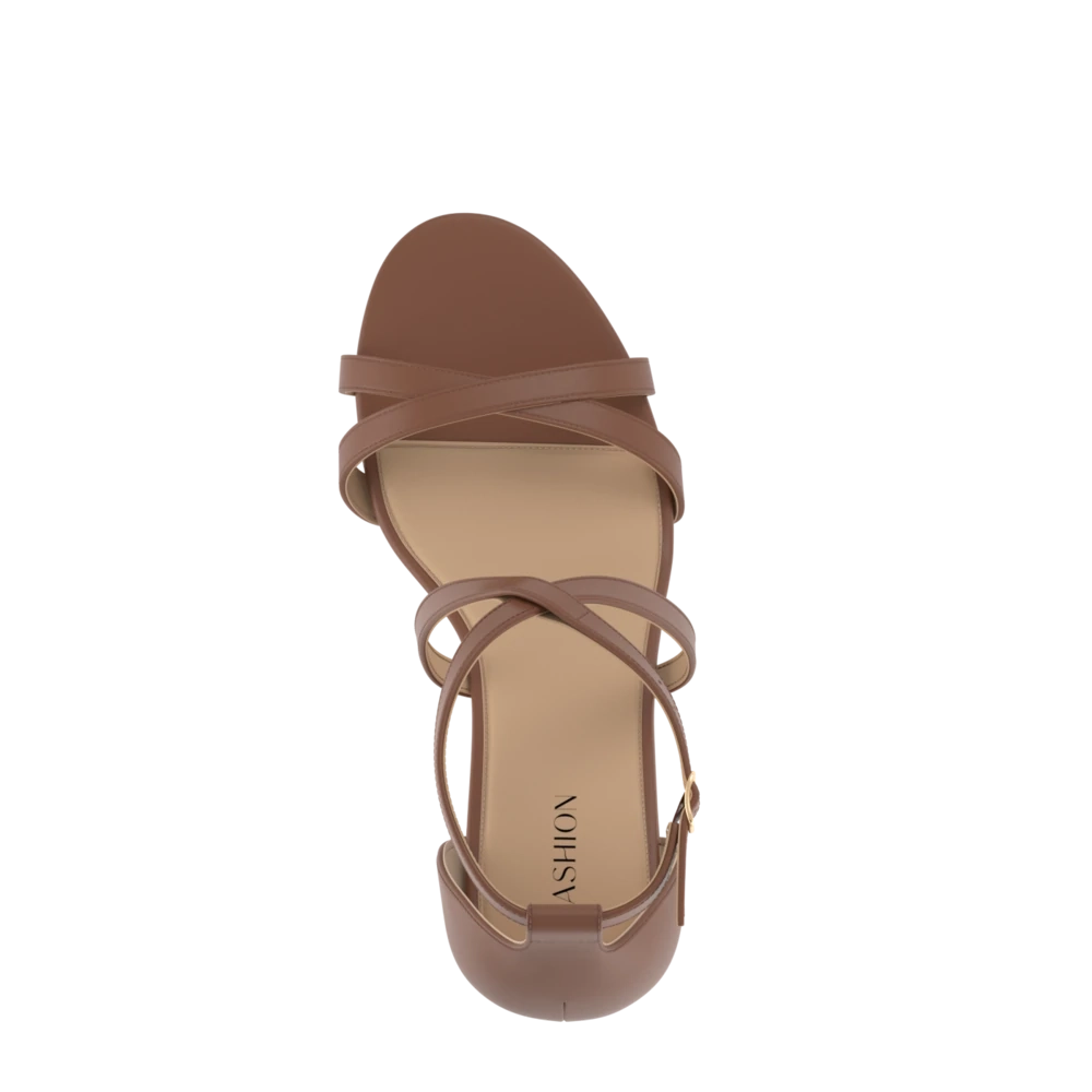 The Sandy - Walnut Leather Flat
