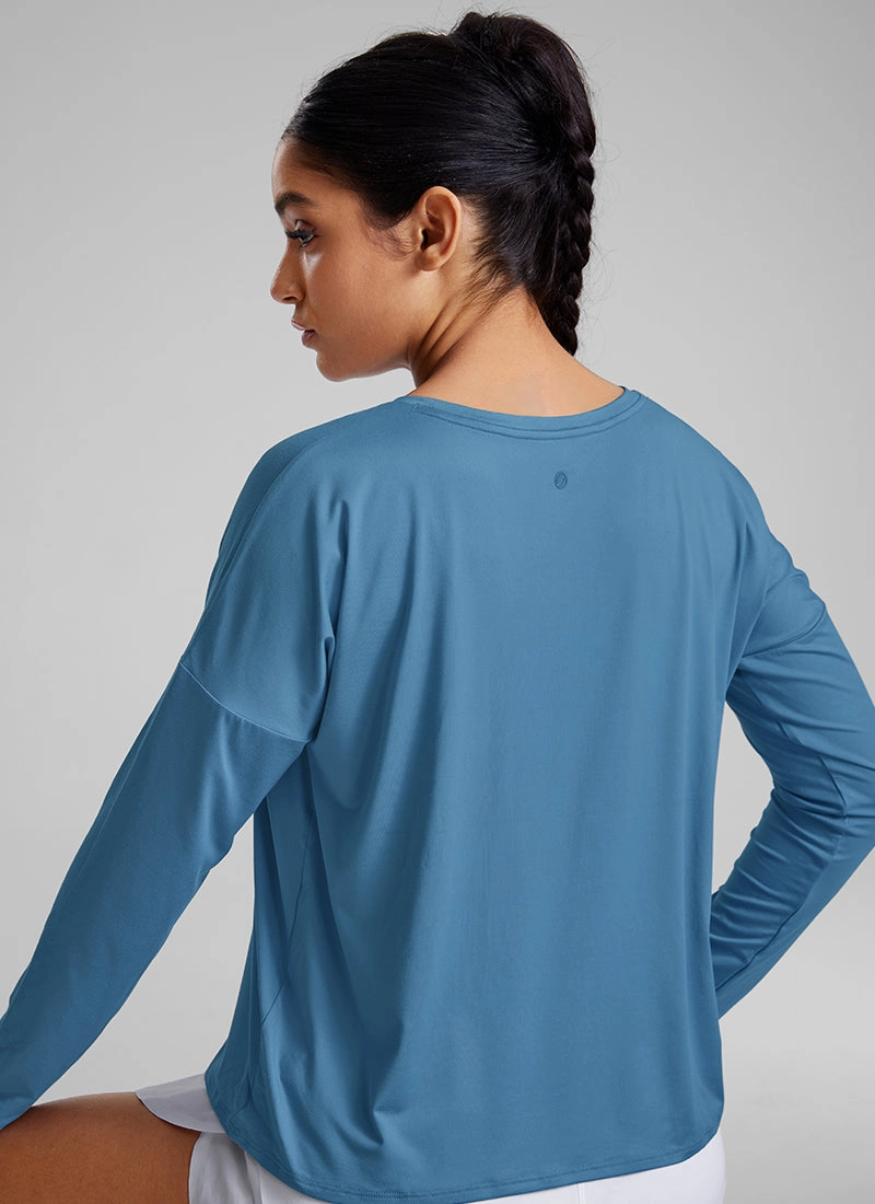 UPF 50  Lightweight Heather Cropped Long Sleeves