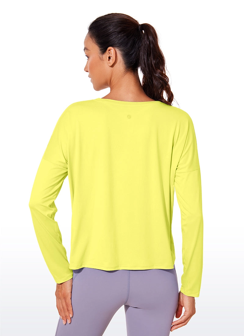 UPF 50  Lightweight Heather Cropped Long Sleeves