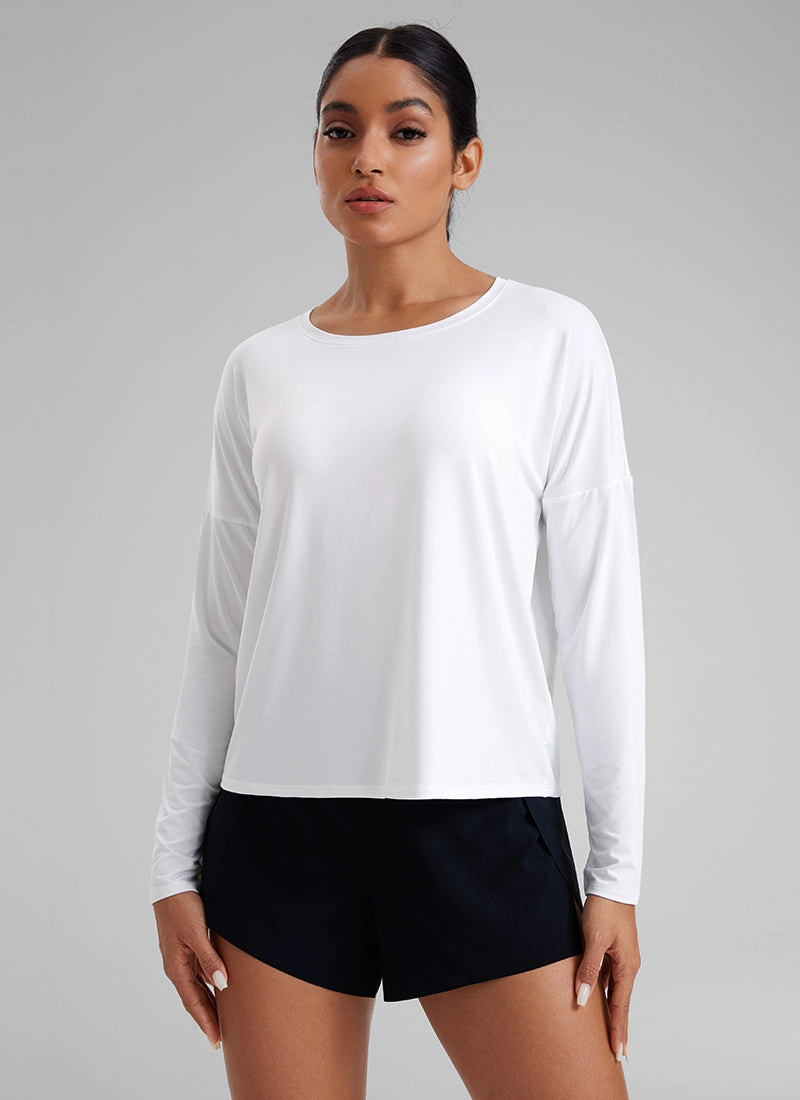 UPF 50  Lightweight Heather Cropped Long Sleeves