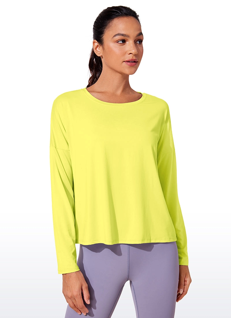 UPF 50  Lightweight Heather Cropped Long Sleeves