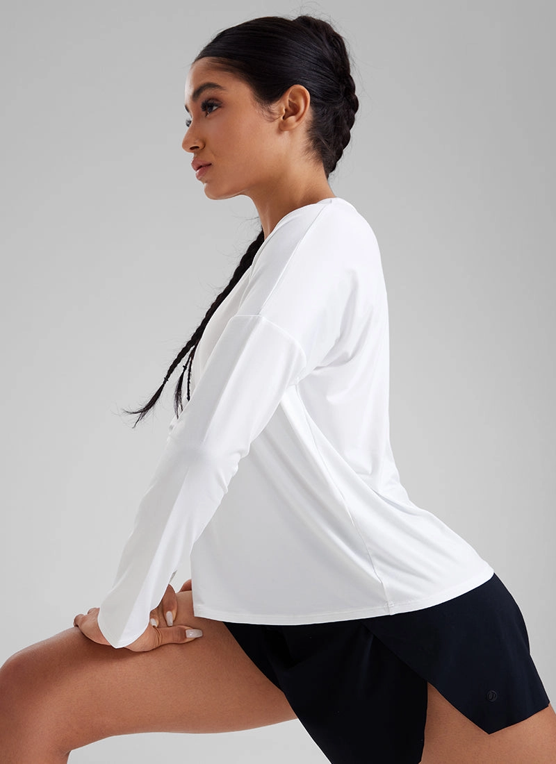 UPF 50  Lightweight Heather Cropped Long Sleeves