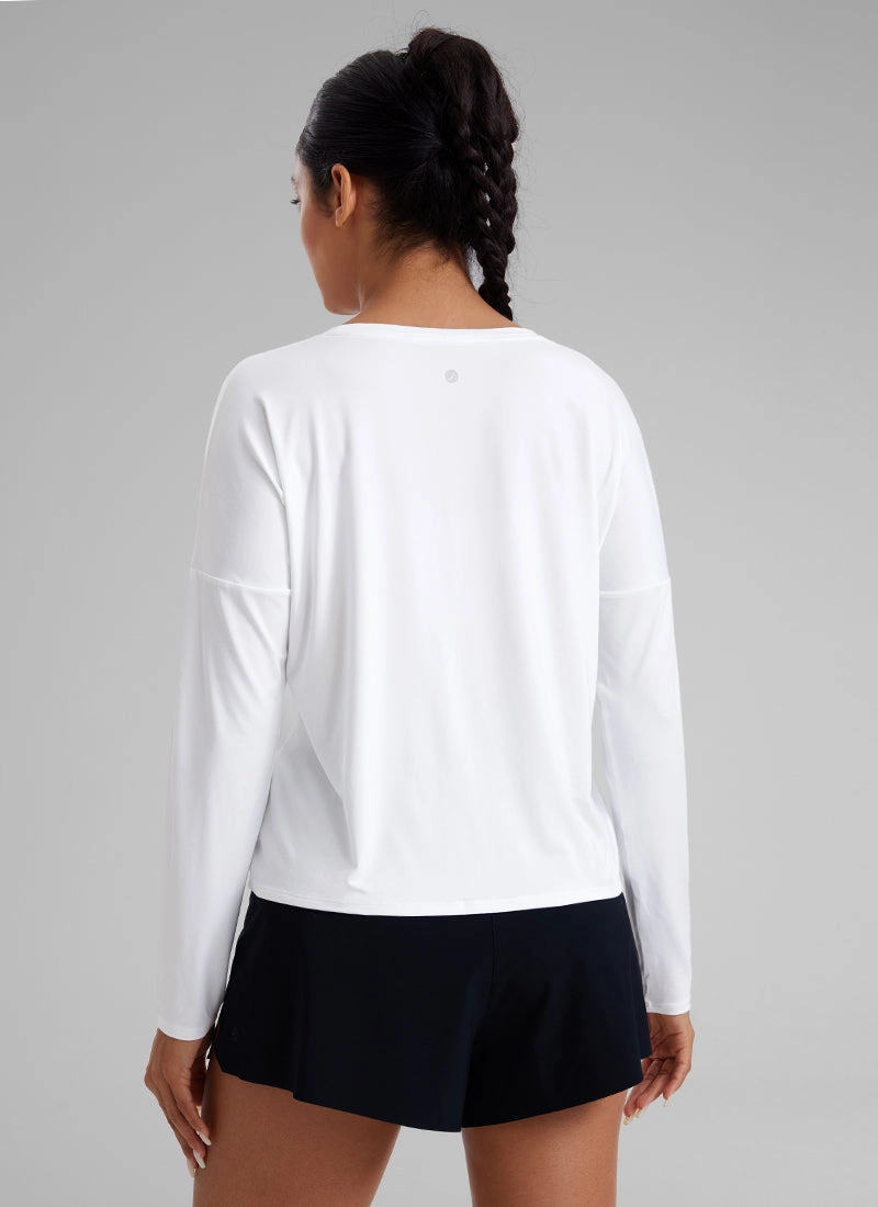 UPF 50  Lightweight Heather Cropped Long Sleeves