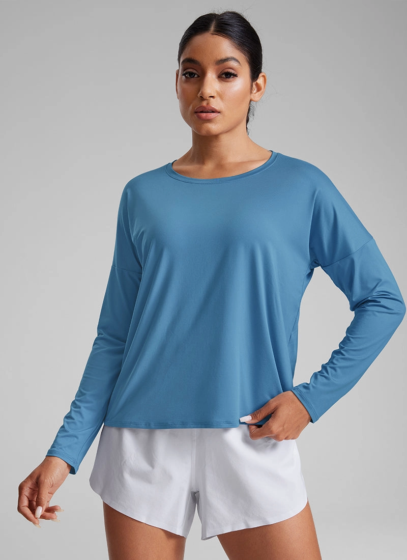 UPF 50  Lightweight Heather Cropped Long Sleeves