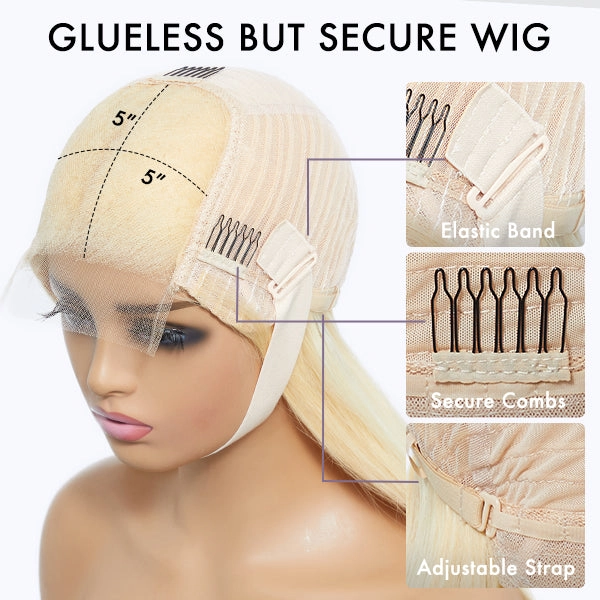 Weekly Special | Blonde 613 Silky Straight Glueless 5x5 Closure HD Lace Wig Pre-Cut Lace